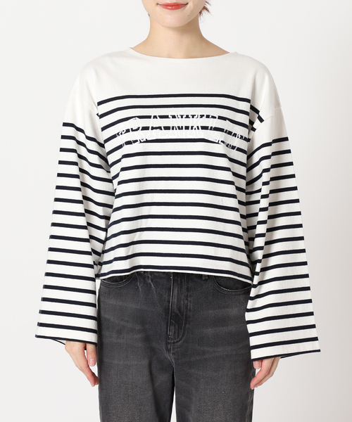 JOURNAL STANDARD relume（ジャーナルスタンダード　レリューム）の「LOGOボーダープルオーバー（Tシャツ/カットソー・レディース・ネイビー/ブルー系その他/パープル・FREE）」の19枚目の写真