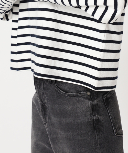 JOURNAL STANDARD relume（ジャーナルスタンダード　レリューム）の「LOGOボーダープルオーバー（Tシャツ/カットソー・レディース・ネイビー/ブルー系その他/パープル・FREE）」の7枚目の写真