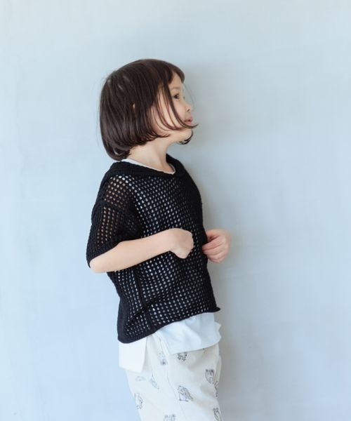 LOWRYS FARM(ローリーズファーム)の「メッシュニットセーラー 191157(ニット/セーター・キッズ・ブラック/アイボリー・110cm/130cm/150cm)」の4枚目の写真