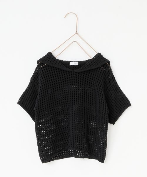 LOWRYS FARM(ローリーズファーム)の「メッシュニットセーラー 191157(ニット/セーター・キッズ・ブラック/アイボリー・110cm/130cm/150cm)」の6枚目の写真