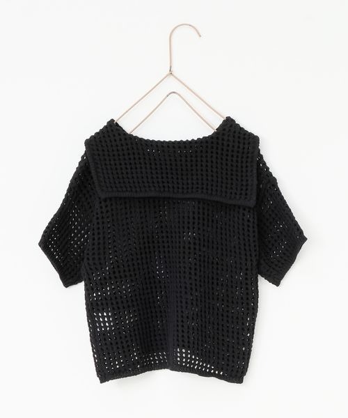LOWRYS FARM(ローリーズファーム)の「メッシュニットセーラー 191157(ニット/セーター・キッズ・ブラック/アイボリー・110cm/130cm/150cm)」の7枚目の写真