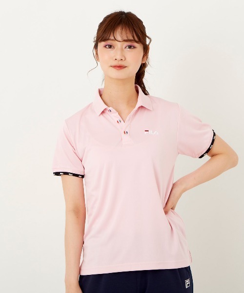 FILA（フィラ）の「【FILA:フィラ】レディースベーシックポロシャツ（ポロシャツ・レディース・ミント/ブラック/ピンク/ホワイト/ネイビー・LARGE/X-LARGE/MEDIUM）」の5枚目の写真