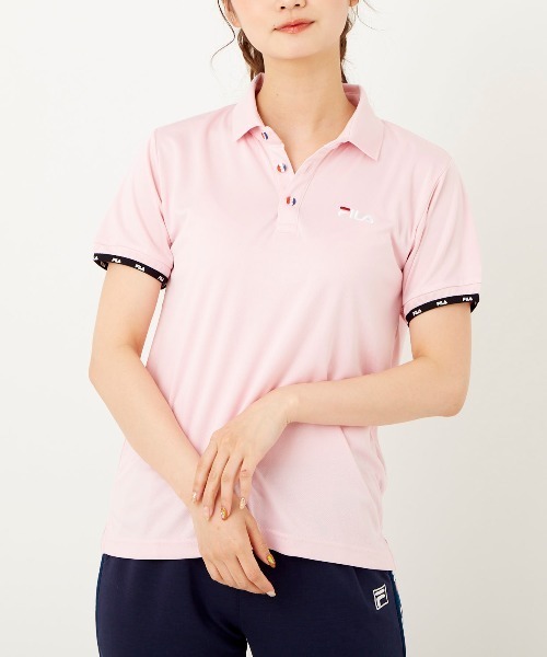FILA（フィラ）の「【FILA:フィラ】レディースベーシックポロシャツ（ポロシャツ・レディース・ミント/ブラック/ピンク/ホワイト/ネイビー・LARGE/X-LARGE/MEDIUM）」の7枚目の写真