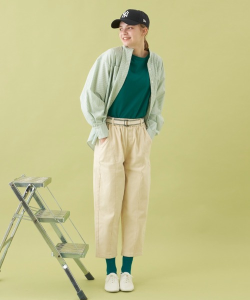 MERLOT（メルロー）の「ベルト付きテーパードパンツ（チノパンツ・レディース・ブラック/ナチュラル・FREE）」の12枚目の写真