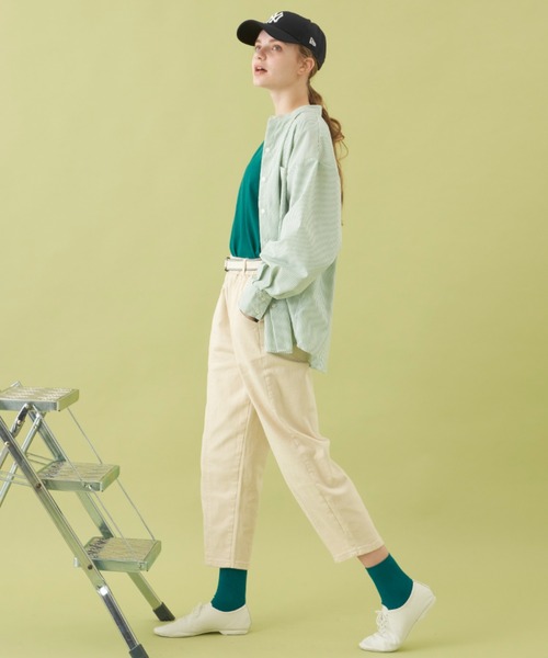 MERLOT（メルロー）の「ベルト付きテーパードパンツ（チノパンツ・レディース・ブラック/ナチュラル・FREE）」の13枚目の写真