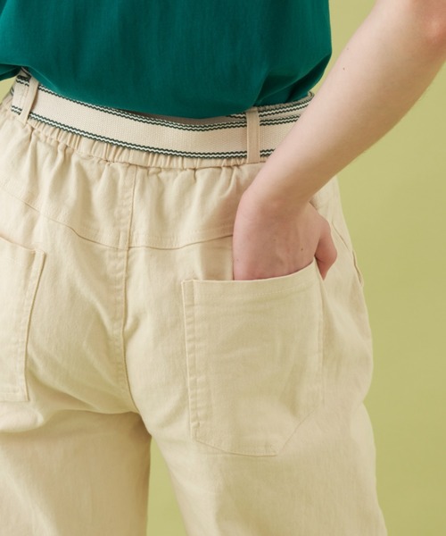 MERLOT（メルロー）の「ベルト付きテーパードパンツ（チノパンツ・レディース・ブラック/ナチュラル・FREE）」の9枚目の写真