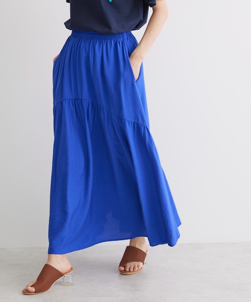 AMERICAN HOLIC（アメリカンホリック）の「ラウンド切り替えギャザースカート（スカート・レディース・ライトグレー/ブラック/ブルー・M/L）」の3枚目の写真