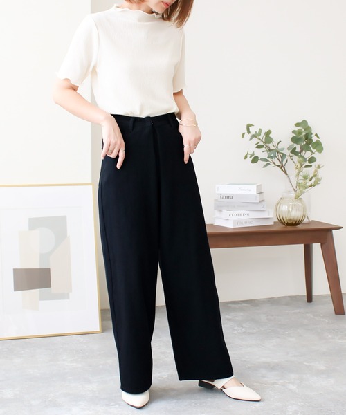 Social GIRL(ソーシャルガール)の「ハイウエストホックタックワイドデニムパンツ(デニムパンツ・レディース・ブラック/サックスブルー/オフホワイト/ブルー・M/L)」の13枚目の写真