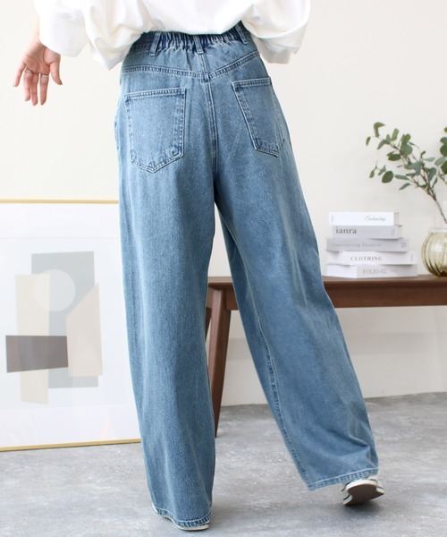 Social GIRL(ソーシャルガール)の「ハイウエストホックタックワイドデニムパンツ(デニムパンツ・レディース・ブラック/サックスブルー/オフホワイト/ブルー・M/L)」の22枚目の写真