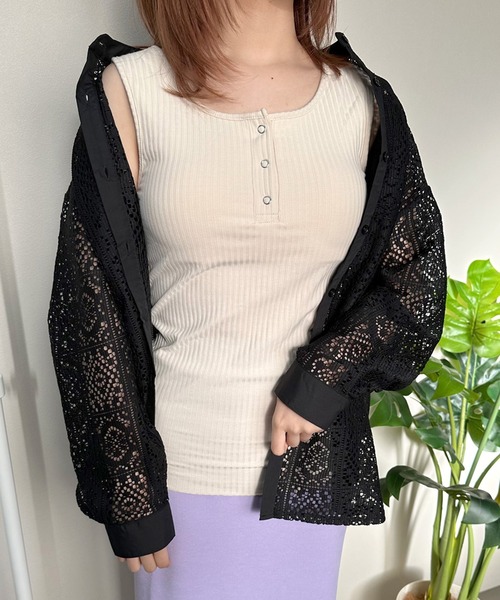 カップ付きヘンリーネックタンクトップ（タンクトップ）｜CRB