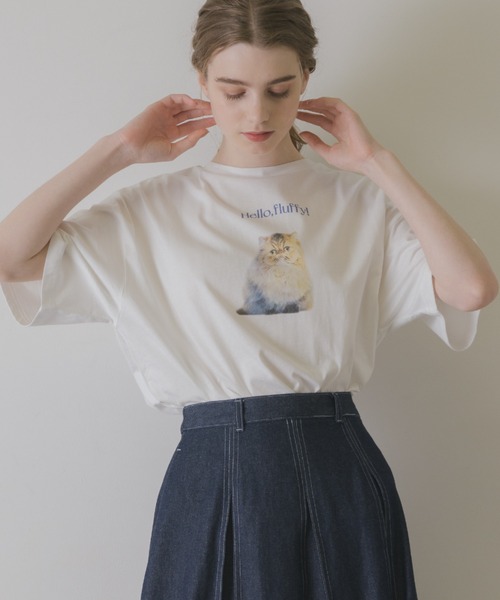 idem(イデム)の「idem cute cats T-shirt/猫プリントTシャツ(Tシャツ/カットソー・レディース・その他1/その他2・FREE)」の5枚目の写真
