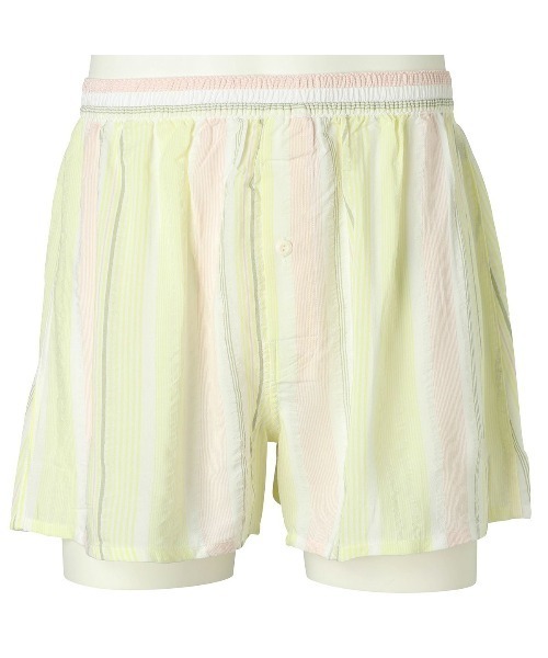 KID BLUE（キッドブルー）の「キッドブルー -23CRサッカーストライプ -【メンズ】トランクス -MIUI535 -kidblue（トランクス・メンズ・ライム/サックスブルー・M/L）」の4枚目の写真