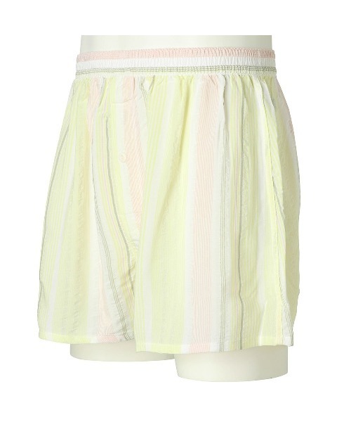 KID BLUE（キッドブルー）の「キッドブルー -23CRサッカーストライプ -【メンズ】トランクス -MIUI535 -kidblue（トランクス・メンズ・ライム/サックスブルー・M/L）」の5枚目の写真