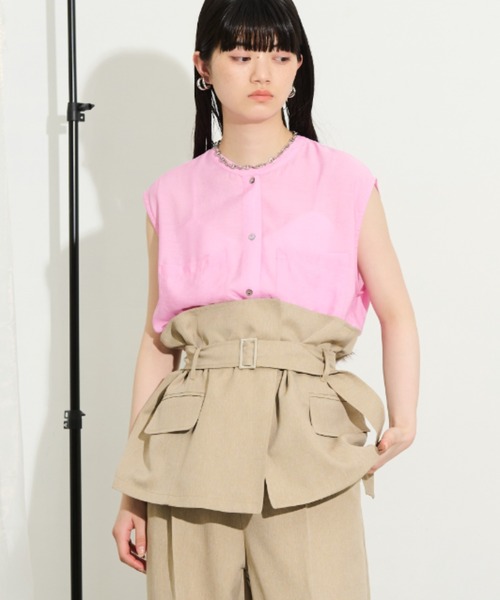 THE YOn(ザヨン)の「ヘリンボーンラップベルトデザイントップス(その他トップス・レディース・ベージュ/グレー/ブラック・FREE)」の5枚目の写真