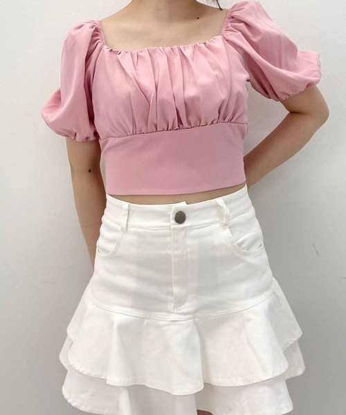 SPIGA（スピーガ）の「ﾊﾞｯｸﾘﾎﾞﾝ2way半袖ﾌﾞﾗｳｽ（シャツ/ブラウス・レディース・ピンク/グリーン/ホワイト/ブラック/ブルー・FREE）」の20枚目の写真