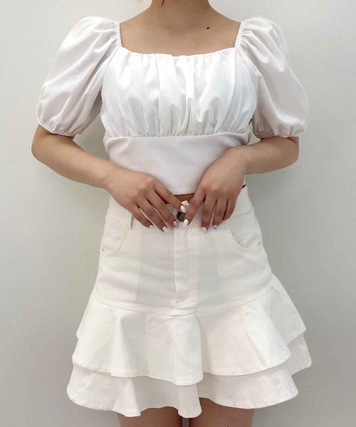 SPIGA（スピーガ）の「ﾊﾞｯｸﾘﾎﾞﾝ2way半袖ﾌﾞﾗｳｽ（シャツ/ブラウス・レディース・ピンク/グリーン/ホワイト/ブラック/ブルー・FREE）」の22枚目の写真