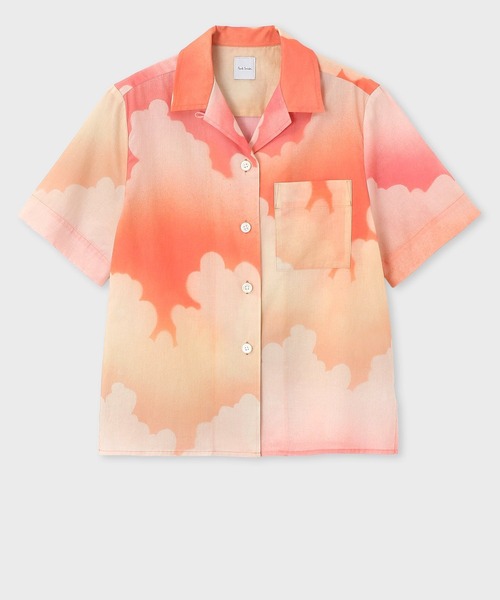 Paul Smith(ポールスミス)の「ウィメンズ "Summer Cloud” 半袖シャツ / 135054 311B(シャツ/ブラウス・レディース・ライトブルー/ピンク・38/40)」の1枚目の写真