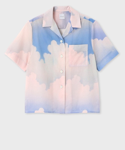 Paul Smith(ポールスミス)の「ウィメンズ "Summer Cloud” 半袖シャツ / 135054 311B(シャツ/ブラウス・レディース・ライトブルー/ピンク・38/40)」の2枚目の写真