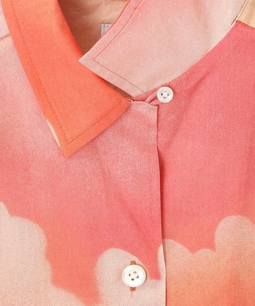 Paul Smith(ポールスミス)の「ウィメンズ "Summer Cloud” 半袖シャツ / 135054 311B(シャツ/ブラウス・レディース・ライトブルー/ピンク・38/40)」の6枚目の写真