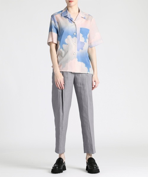 Paul Smith(ポールスミス)の「ウィメンズ "Summer Cloud” 半袖シャツ / 135054 311B(シャツ/ブラウス・レディース・ライトブルー/ピンク・38/40)」の9枚目の写真
