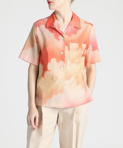 Paul Smith(ポールスミス)の「ウィメンズ "Summer Cloud” 半袖シャツ / 135054 311B(シャツ/ブラウス・レディース・ライトブルー/ピンク・38/40)」の12枚目の写真