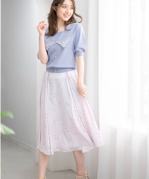 MISCH MASCH（ミッシュマッシュ）の「マーガレットスカート/MM317247（スカート・レディース・ピンク系/ネイビー・M/S）」の12枚目の写真
