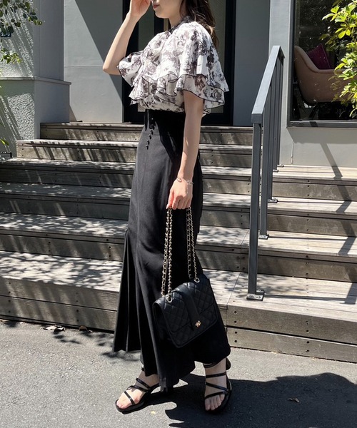 one after another NICE CLAUP(ワンアフターアナザーナイスクラップ)の「2way/ボウタイフレアスリーブブラウス(シャツ/ブラウス・レディース・グレー/アイボリー/ホワイト系その他/ブラウン系その他・FREE)」の9枚目の写真