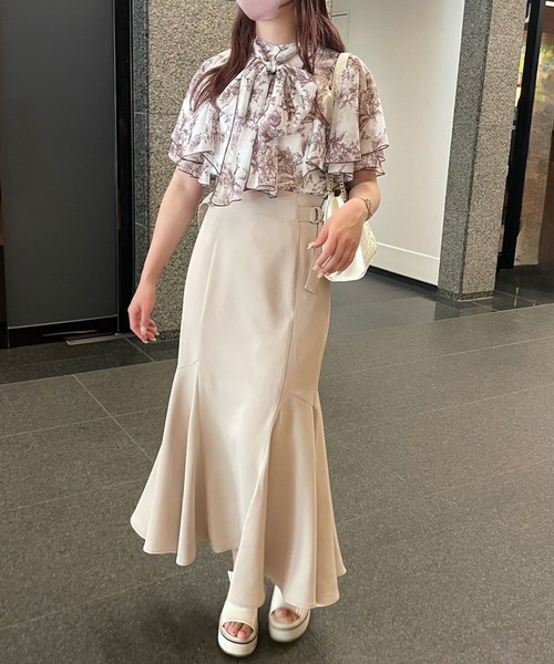 one after another NICE CLAUP(ワンアフターアナザーナイスクラップ)の「2way/ボウタイフレアスリーブブラウス(シャツ/ブラウス・レディース・グレー/アイボリー/ホワイト系その他/ブラウン系その他・FREE)」の10枚目の写真