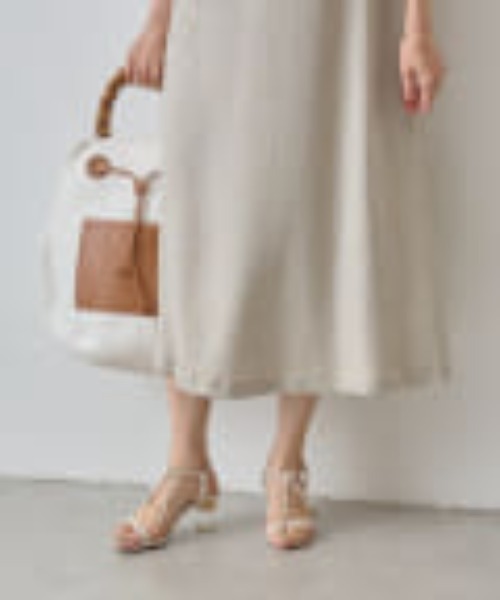 BEARDSLEY（ビアズリー）の「テックリネン 麻調合繊ワンピース（ワンピース・レディース・ブラック/ベージュ・FREE）」の18枚目の写真