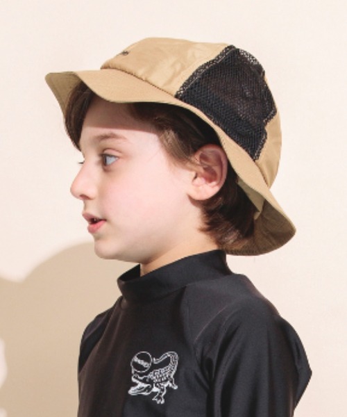 BRANSHES（ブランシェス）の「【日よけ付き】サイドメッシュハット（ハット・キッズ・ベージュ/サックスブルー/ラベンダー・52cm/50cm/54cm/56cm）」の2枚目の写真