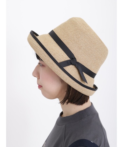 Samansa Mos2（サマンサ モスモス）の「【抗菌防臭】ブレードキャペリンハット（ハット・レディース・ブラック/ベージュ・F）」の2枚目の写真