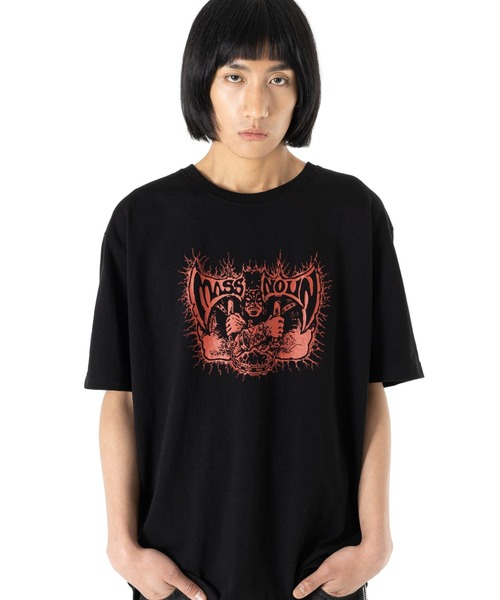 MASSNOUN(マスノウン)の「A'GEM/9 × .kom『MASSNOUN/マスノウン』BABARIAN T-SHIRTS /バーバリアン 半袖カットソー(Tシャツ/カットソー・メンズ・チャコールグレー/ブラック・L)」の1枚目の写真