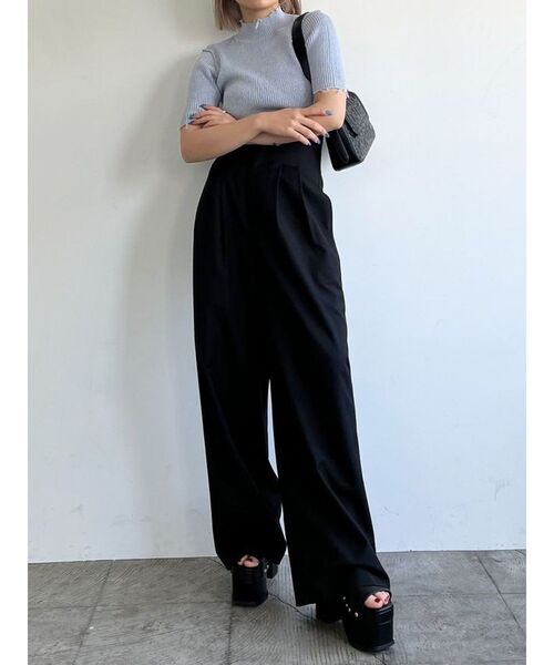 EMODA(エモダ)の「クラッシュショートリブニット(ニット/セーター・レディース・ブルー/ブラック/ベージュ/ホワイト・FREE)」の12枚目の写真