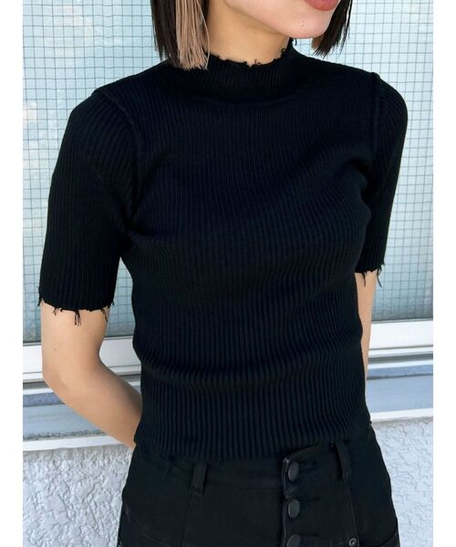 EMODA(エモダ)の「クラッシュショートリブニット(ニット/セーター・レディース・ブルー/ブラック/ベージュ/ホワイト・FREE)」の15枚目の写真