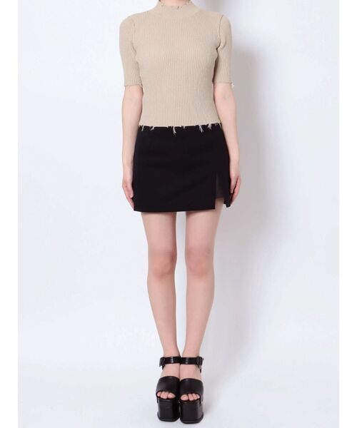 EMODA(エモダ)の「クラッシュショートリブニット(ニット/セーター・レディース・ブルー/ブラック/ベージュ/ホワイト・FREE)」の6枚目の写真