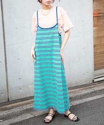 【FRUIT OF THE LOOM】マルチボーダーキャミワンピース※