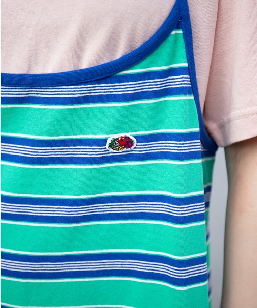 FRUIT OF THE LOOM（フルーツオブザルーム）の「【FRUIT OF THE LOOM】マルチボーダーキャミワンピース※（ワンピース・レディース・ベージュ/イエロー/グリーン・L/M/S）」の12枚目の写真