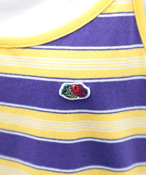 新品エチノ高級ワンピース日本製フォークロアテーラード水玉ボーダーブルーイエロー セール】【FRUIT OF THE LOOM】マルチボーダーキャミワンピース