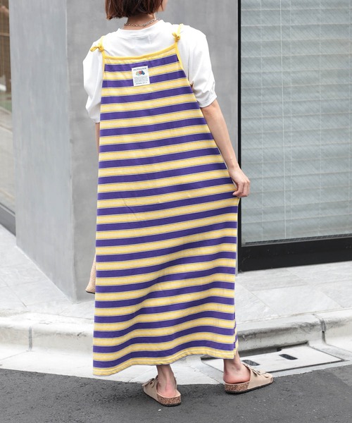 FRUIT OF THE LOOM（フルーツオブザルーム）の「【FRUIT OF THE LOOM】マルチボーダーキャミワンピース※（ワンピース・レディース・ベージュ/イエロー/グリーン・L/M/S）」の17枚目の写真