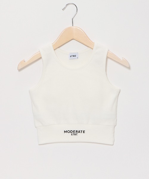 LOVETOXIC（ラブトキシック）の「【LTXC】ショート丈カップ付タンク（タンクトップ・キッズ・オフホワイト/ブラック/ラベンダー・M/LL/S/L）」の2枚目の写真