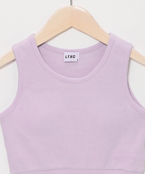 LOVETOXIC（ラブトキシック）の「【LTXC】ショート丈カップ付タンク（タンクトップ・キッズ・オフホワイト/ブラック/ラベンダー・M/LL/S/L）」の4枚目の写真