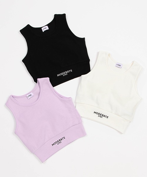 LOVETOXIC（ラブトキシック）の「【LTXC】ショート丈カップ付タンク（タンクトップ・キッズ・オフホワイト/ブラック/ラベンダー・M/LL/S/L）」の12枚目の写真
