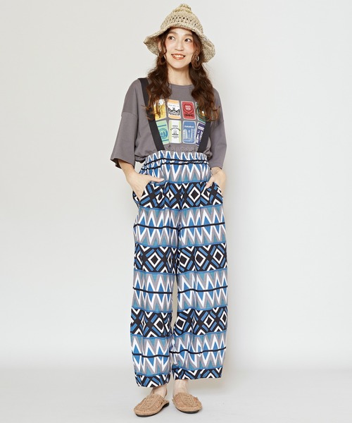 チャイハネ（チャイハネ）の「【チャイハネ】Amina×TFAC ガラエルサロペット（サロペット/オーバーオール・レディース・オレンジ/ブラック・FREE）」の5枚目の写真