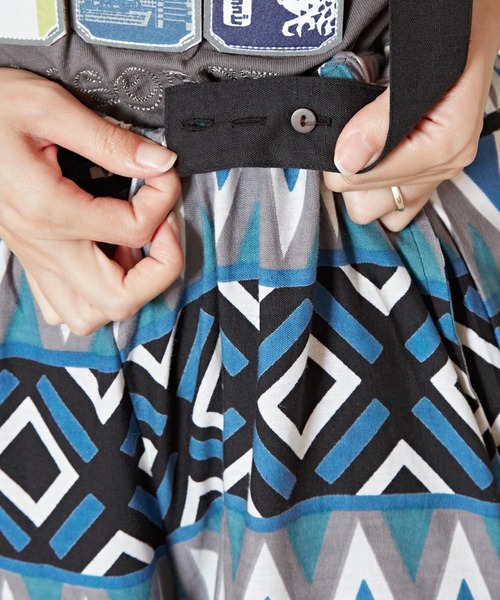 チャイハネ（チャイハネ）の「【チャイハネ】Amina×TFAC ガラエルサロペット（サロペット/オーバーオール・レディース・オレンジ/ブラック・FREE）」の12枚目の写真