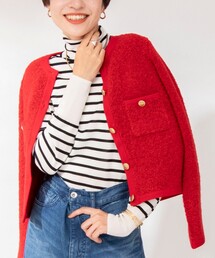 NOLLEY’S | 《手洗い可能》フワフワクルーネックジャケット(カーディガン/ボレロ)