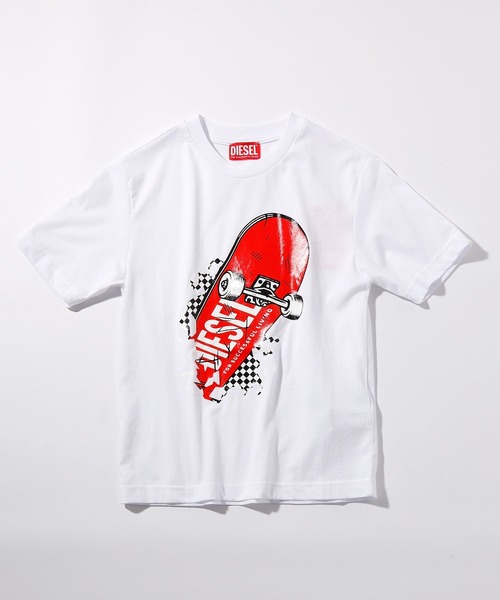 DIESEL KIDS(ディーゼルキッズ)の「DIESEL(ディーゼル)Kids & Junior 半袖Tシャツカットソー(Tシャツ/カットソー・キッズ・オレンジ/ブラック/ブルー/ホワイト・10Y/4Y/12Y/16Y/6Y/8Y/14Y)」の1枚目の写真