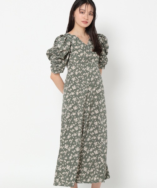 mysty woman（ミスティウーマン）の「パワショルエンパイアワンピース　975658（ワンピース・レディース・ブラック/グリーン/ベージュ・FREE）」の19枚目の写真