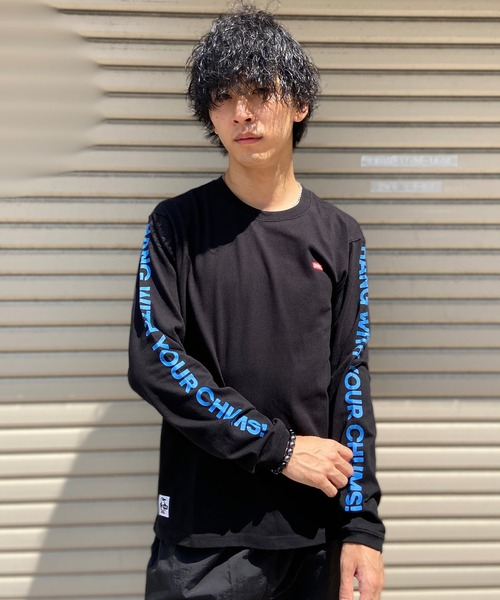CHUMS(チャムス)の「CHUMS/チャムス ロンT 刺繍ロゴ スリーブプリント ヘビーウェイト CH01-2305(Tシャツ/カットソー・メンズ・グレイッシュベージュ/ホワイト/ブラック/ベージュ系その他/ネイビー/ブラック×ベージュ・XL/M/L/S)」の22枚目の写真