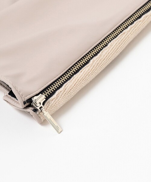 Ray BEAMS(レイビームス)の「Ray BEAMS / フェイクレザー リブ ロング アームウォーマー(アームカバー・レディース・ブラック/グレー・ONE SIZE)」の7枚目の写真