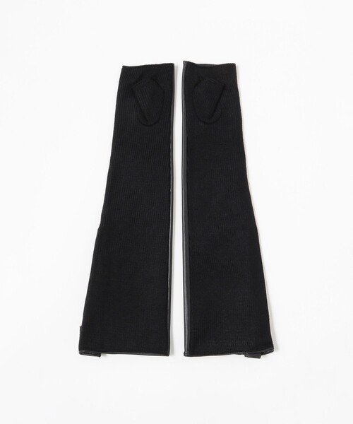 Ray BEAMS(レイビームス)の「Ray BEAMS / フェイクレザー リブ ロング アームウォーマー(アームカバー・レディース・ブラック/グレー・ONE SIZE)」の11枚目の写真